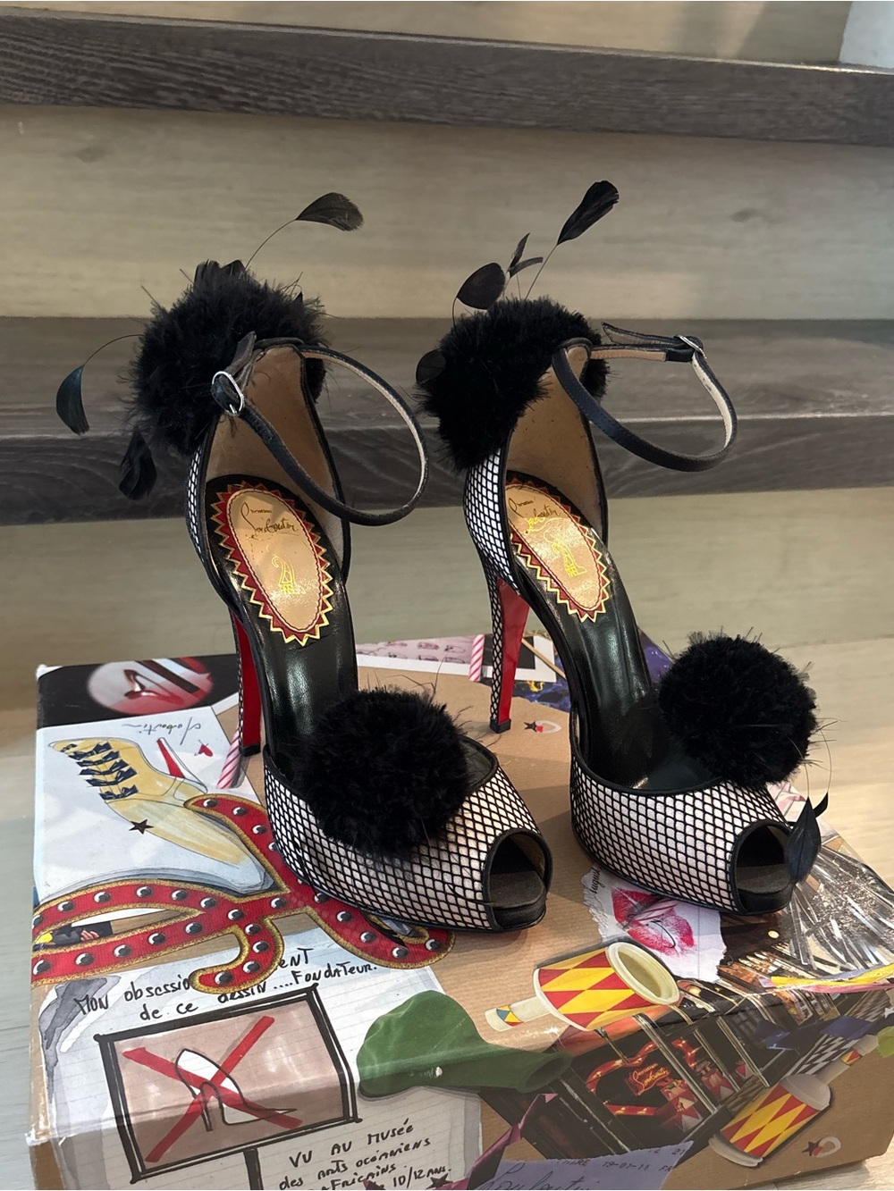 CHRISTIAN LOUBOUTIN Pluminette 120 20ANS Red Satin D'orsay Pumps IT 37